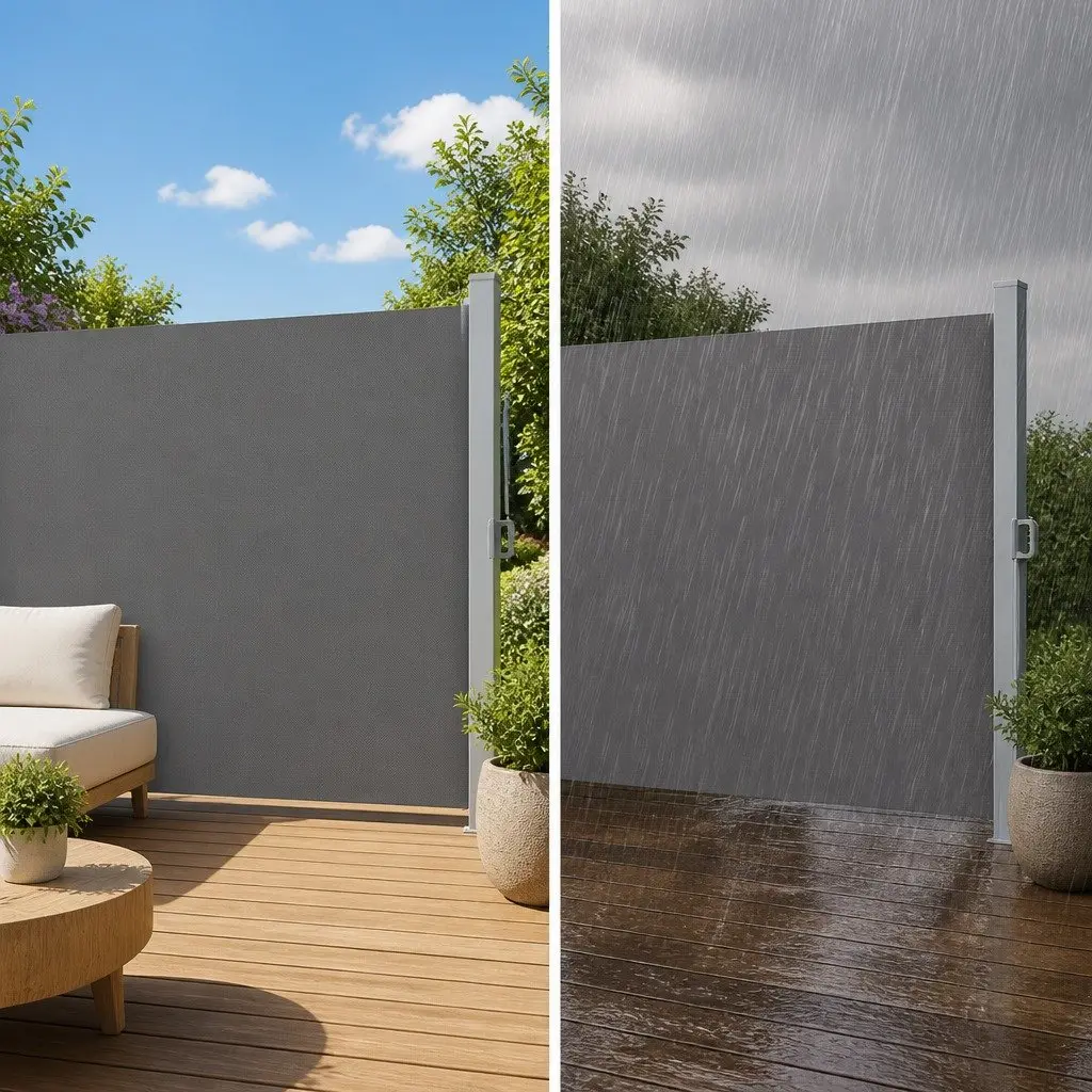 Retractable Side Awning Sun Shade Outdoor Privacy Screen 1.8x3M Grey