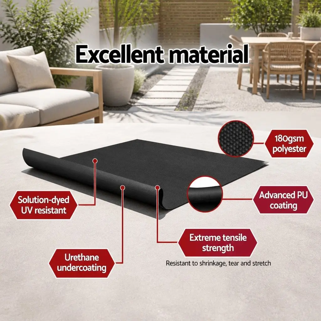 Retractable Side Awning Sun Shade Outdoor Privacy Screen 2M x 3M Black Twin Pack