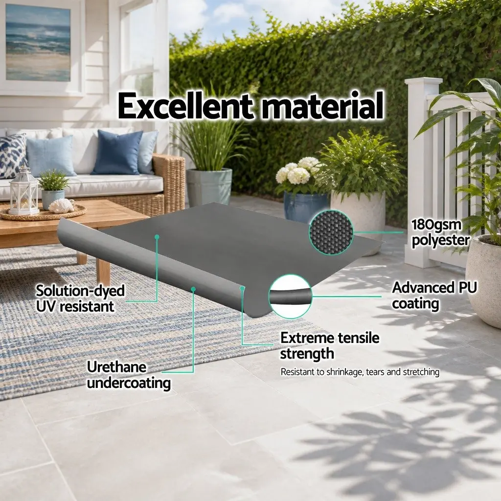 Outdoor Privacy Screen Retractable Awning Grey 2M x 3M for Patio Shading