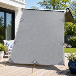 Caravan End Screen Roll Out Awning Privacy Shade 1.95 x 2.2M Side Wall Grey