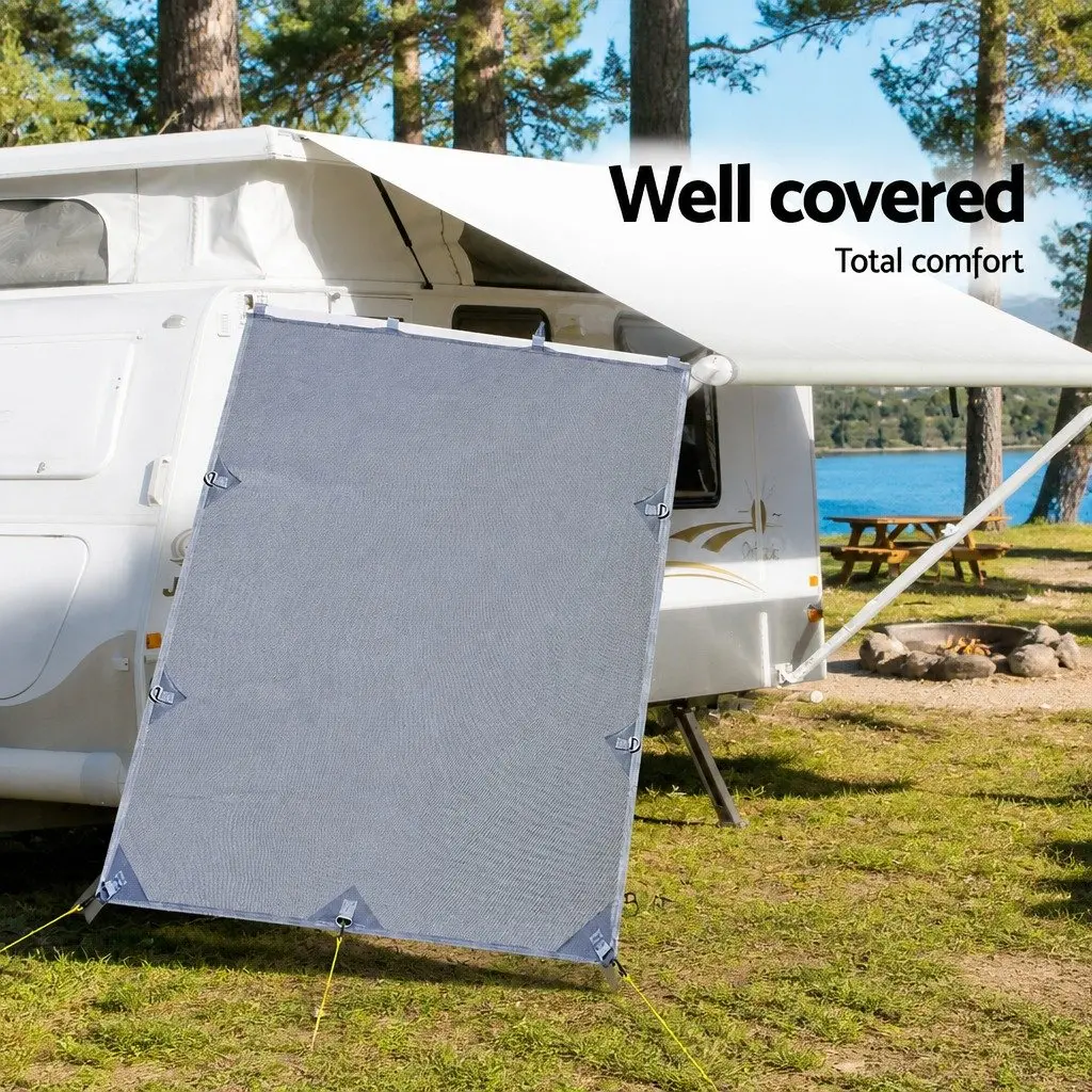Caravan Pop Top End Screen Roll Out Awning Privacy Shade 2.1x1.8M Grey