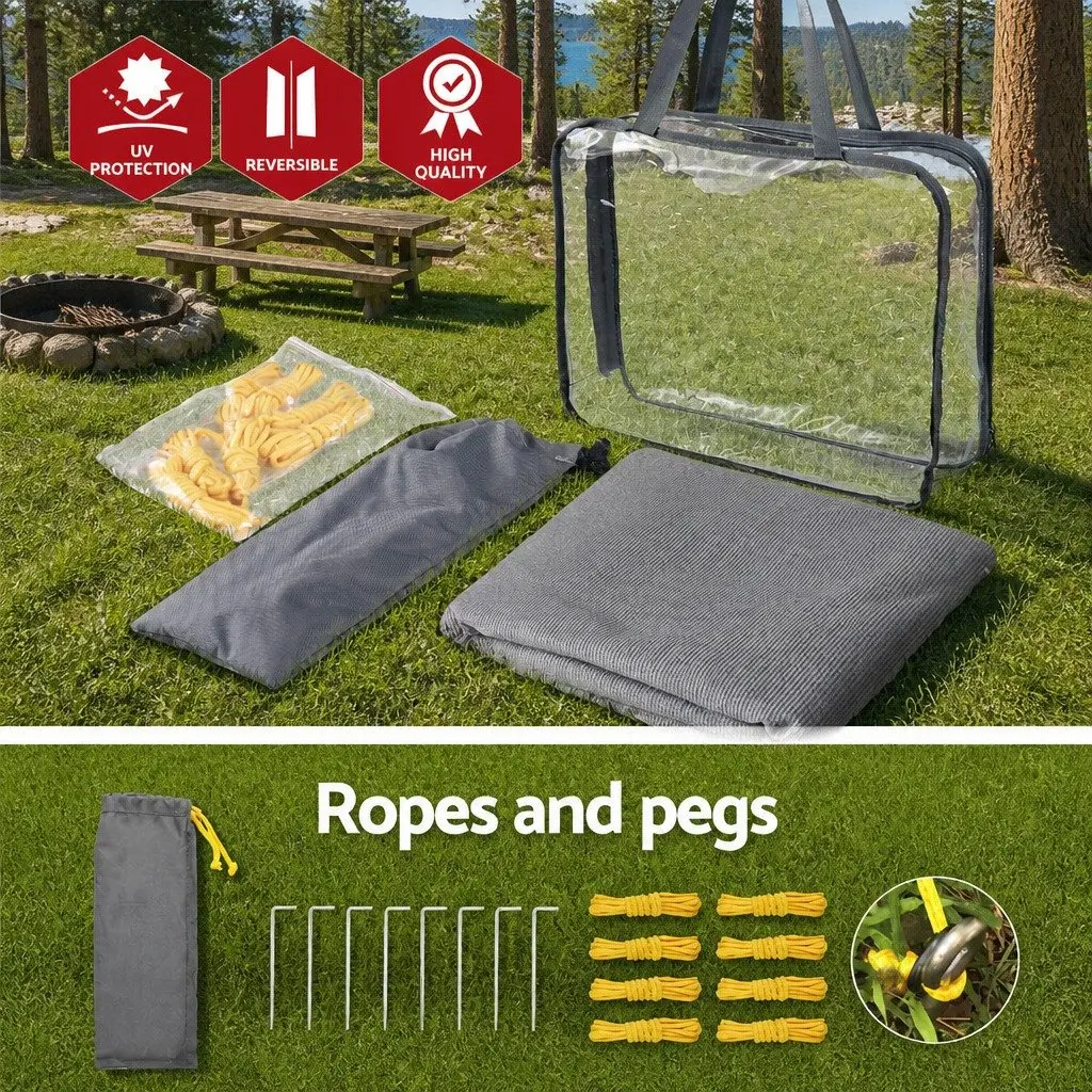 Caravan Pop Top End Screen Roll Out Awning Privacy Shade 2.1x1.8M Grey