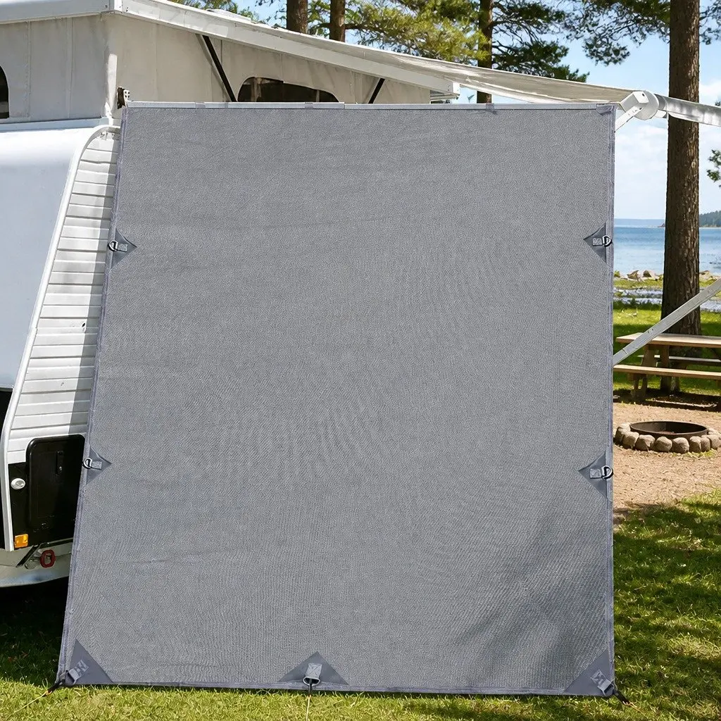 Caravan Pop Top End Screen Roll Out Awning Privacy Shade 2.1x1.8M Grey
