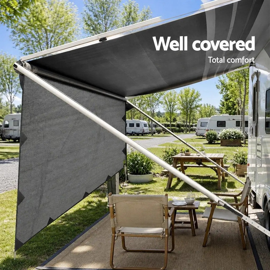Caravan Privacy Screen Sun Shade 3.4x1.95M Grey