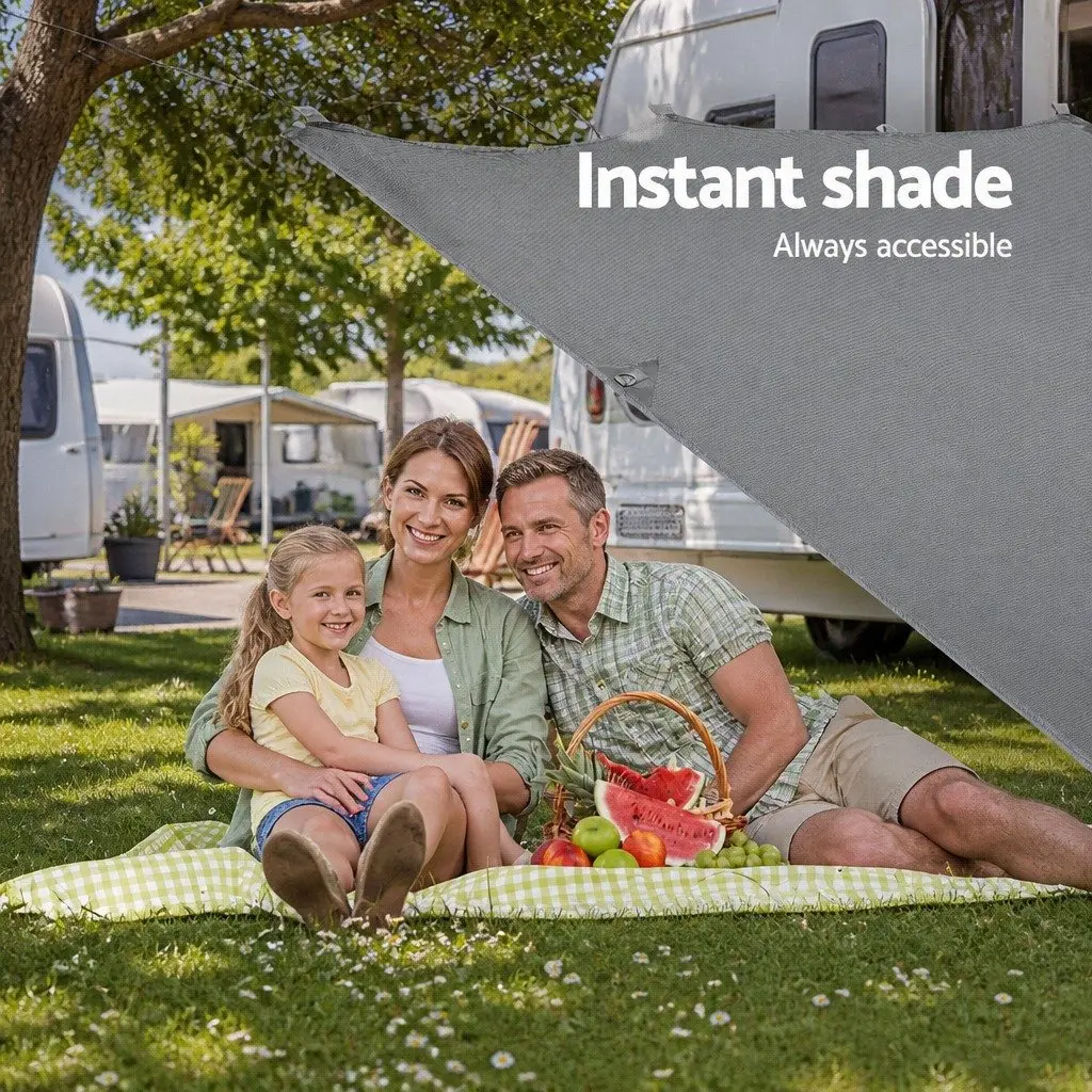 Caravan Privacy Screen Sun Shade 3.4x1.95M Grey