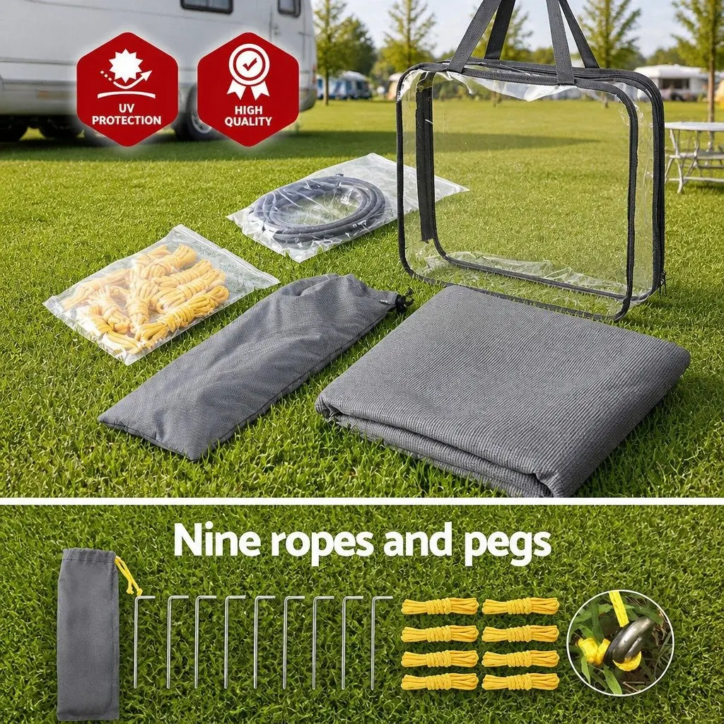 Caravan Privacy Screen Sun Shade 3.4x1.95M Grey