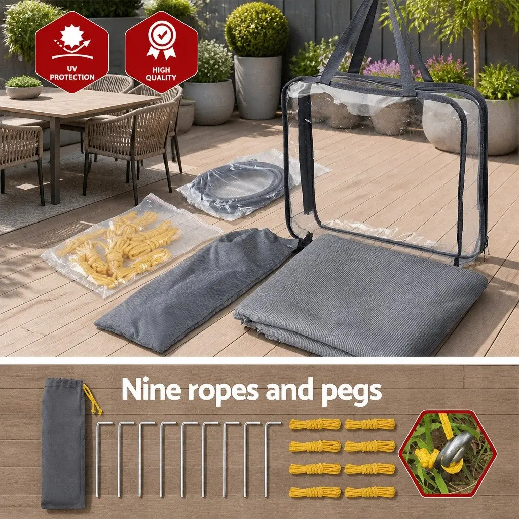 Caravan Privacy Screen End Wall Shade 4.9 x 1.95M Grey