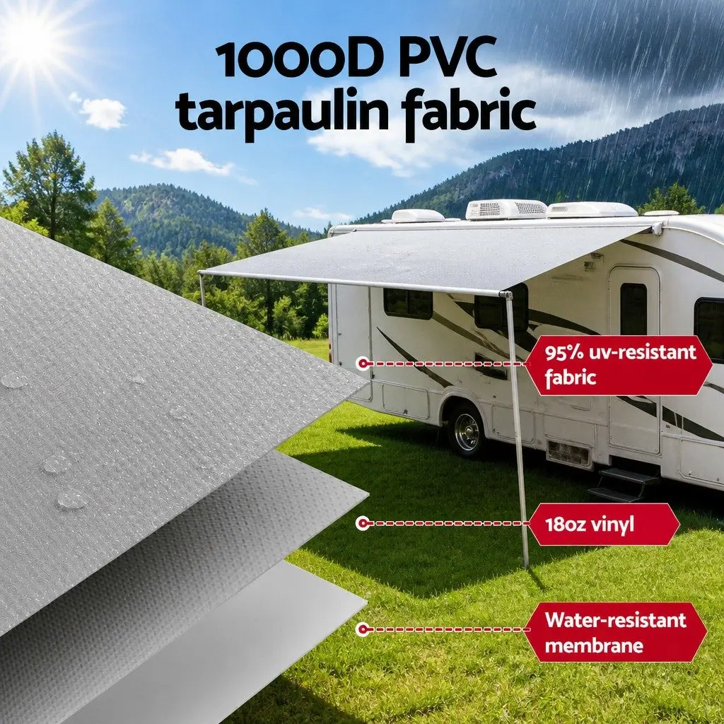 Caravan Awning Replacement Fabric Outdoor Shelter 3.40M x 2.42M Grey