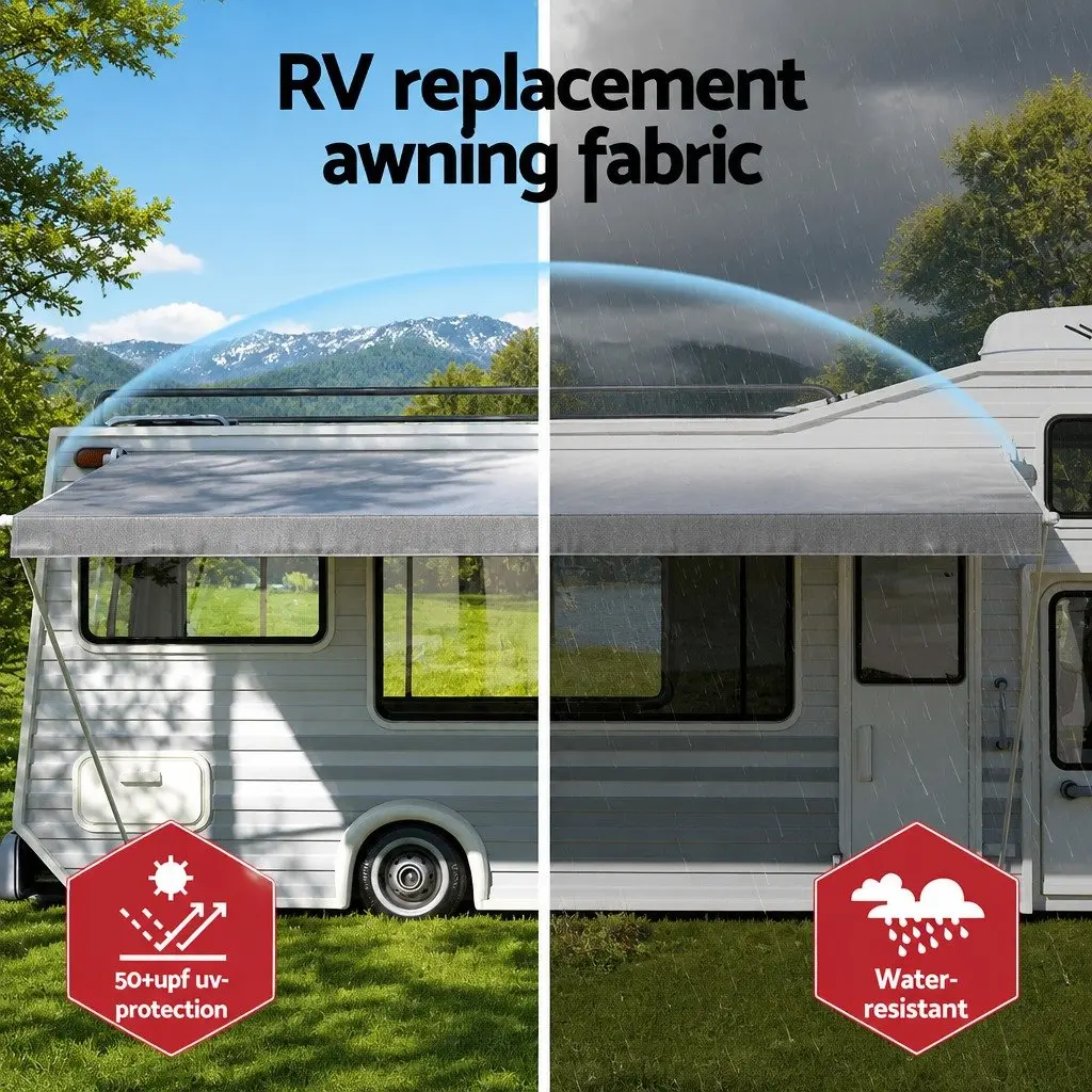 Caravan Awning Replacement Fabric Outdoor Shelter 3.95M x 2.42M Grey
