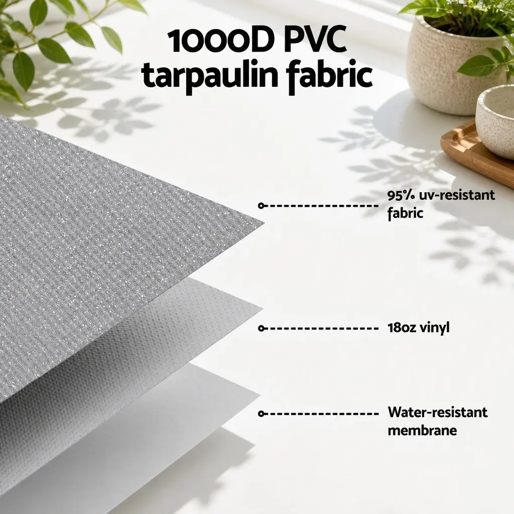 Awning Fabric Replacement 18ft Outdoor Shelter 5.2M x 2.4M Grey