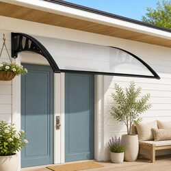 Window Door Awning Canopy 1m x 2m Transparent PC Panel Modern Shade Protection