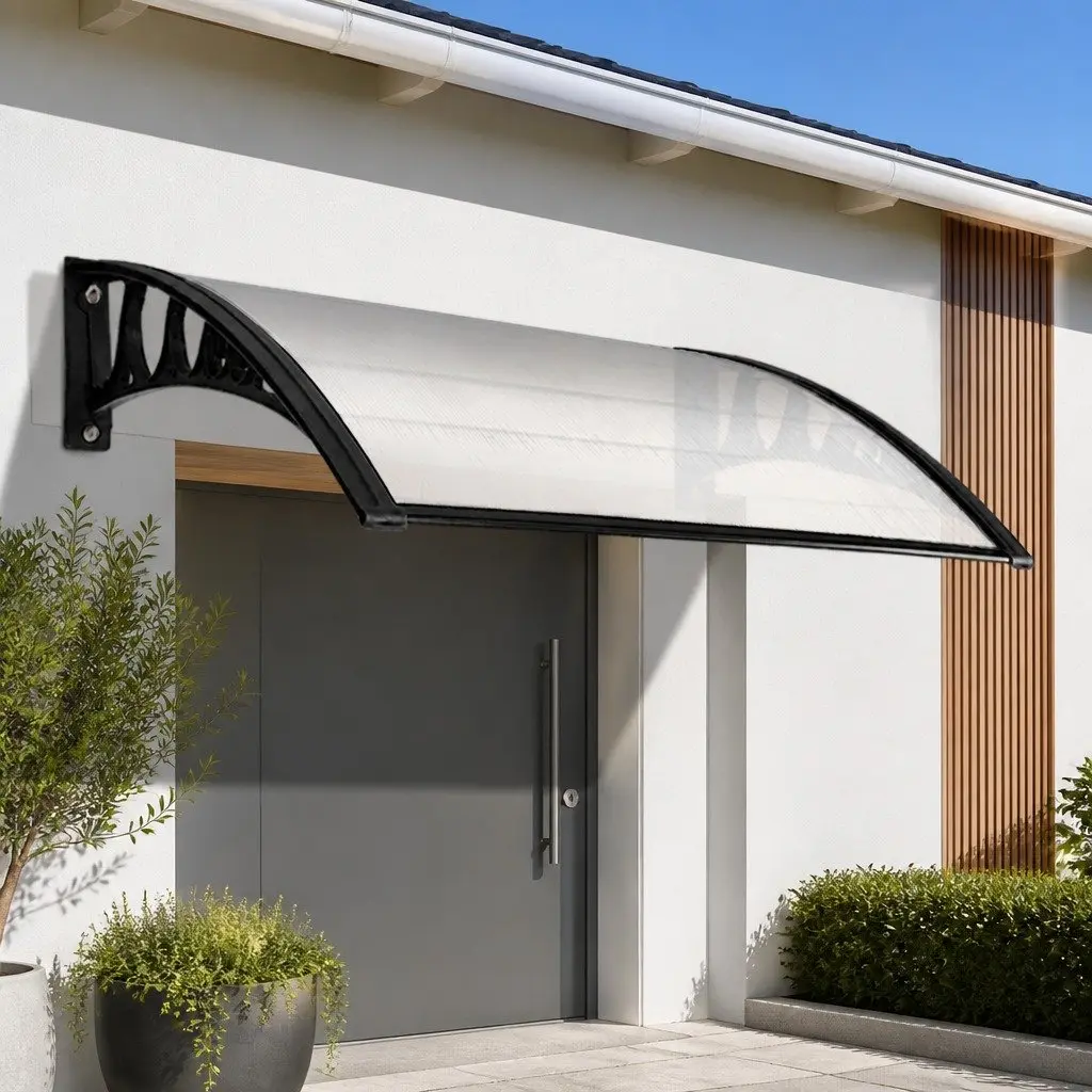 Awning Door Window Canopy 1m x 6m Transparent PC Panel Balcony Cover Shade
