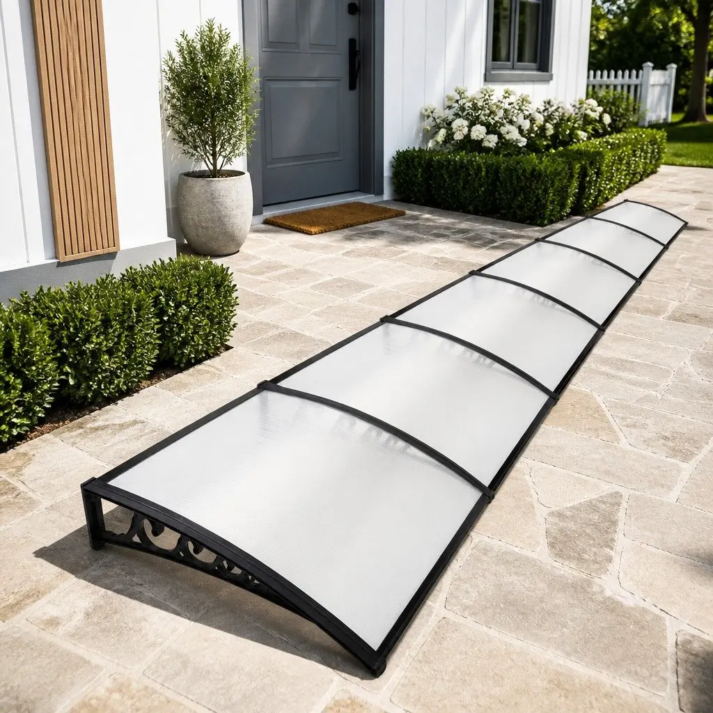 Awning Door Window Canopy 1m x 6m Transparent PC Panel Balcony Cover Shade