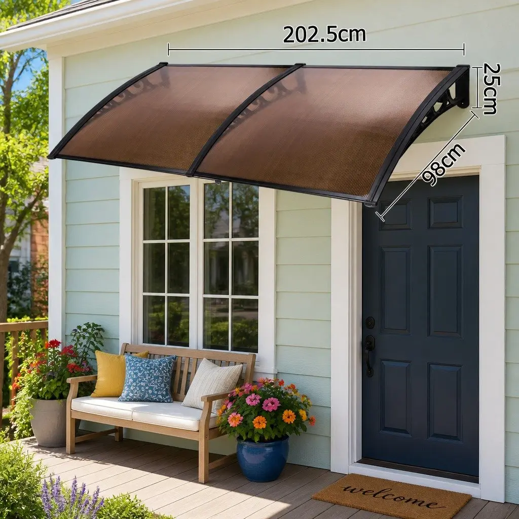 Awning Canopy Outdoor Shade Cover 1m x 2m Brown