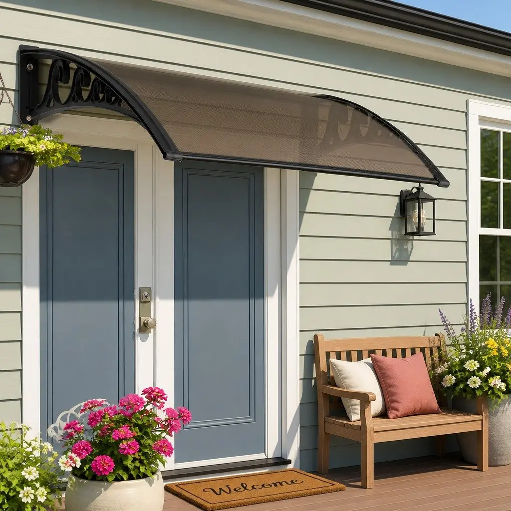 Awning Canopy Outdoor Shade Cover 1m x 2m Brown