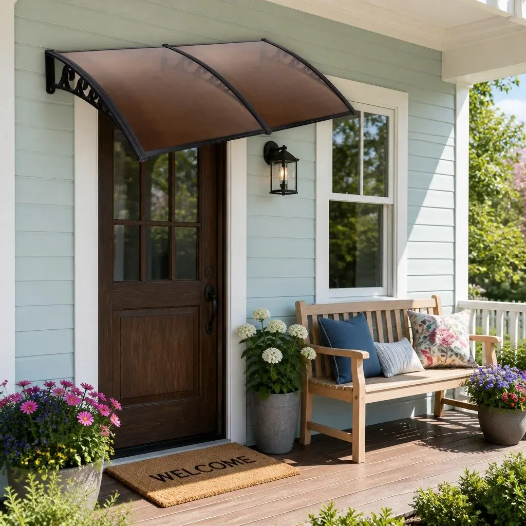 Awning Canopy Outdoor Shade Cover 1m x 2m Brown