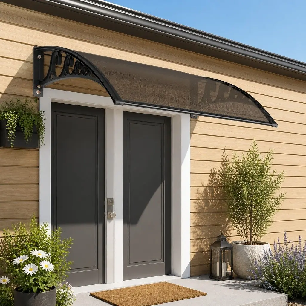 Awning Polycarbonate Panel Shade Canopy Cover 1m x 4m Brown