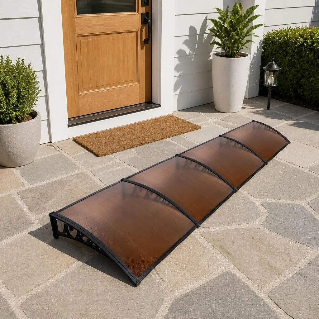 Awning Polycarbonate Panel Shade Canopy Cover 1m x 4m Brown