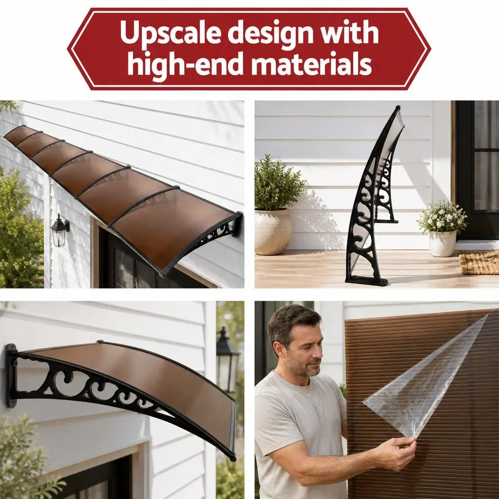 Awning Weather Protection 1m x 6m Brown PC Panel