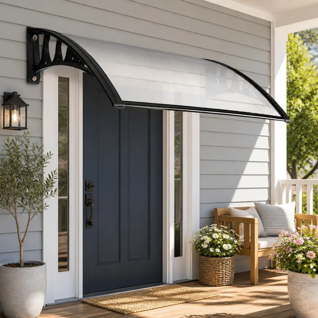 Window Door Awning Sun Rain Protection 1m x 1.2m Transparent PC Panel