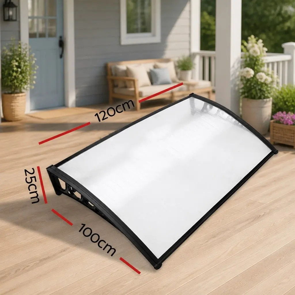 Window Door Awning Sun Rain Protection 1m x 1.2m Transparent PC Panel