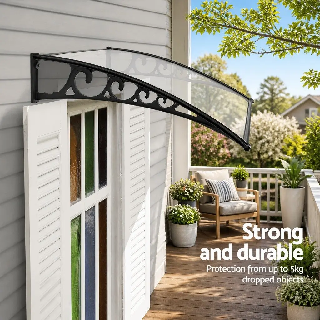 Window Door Awning Sun Rain Protection 1m x 1.2m Transparent PC Panel