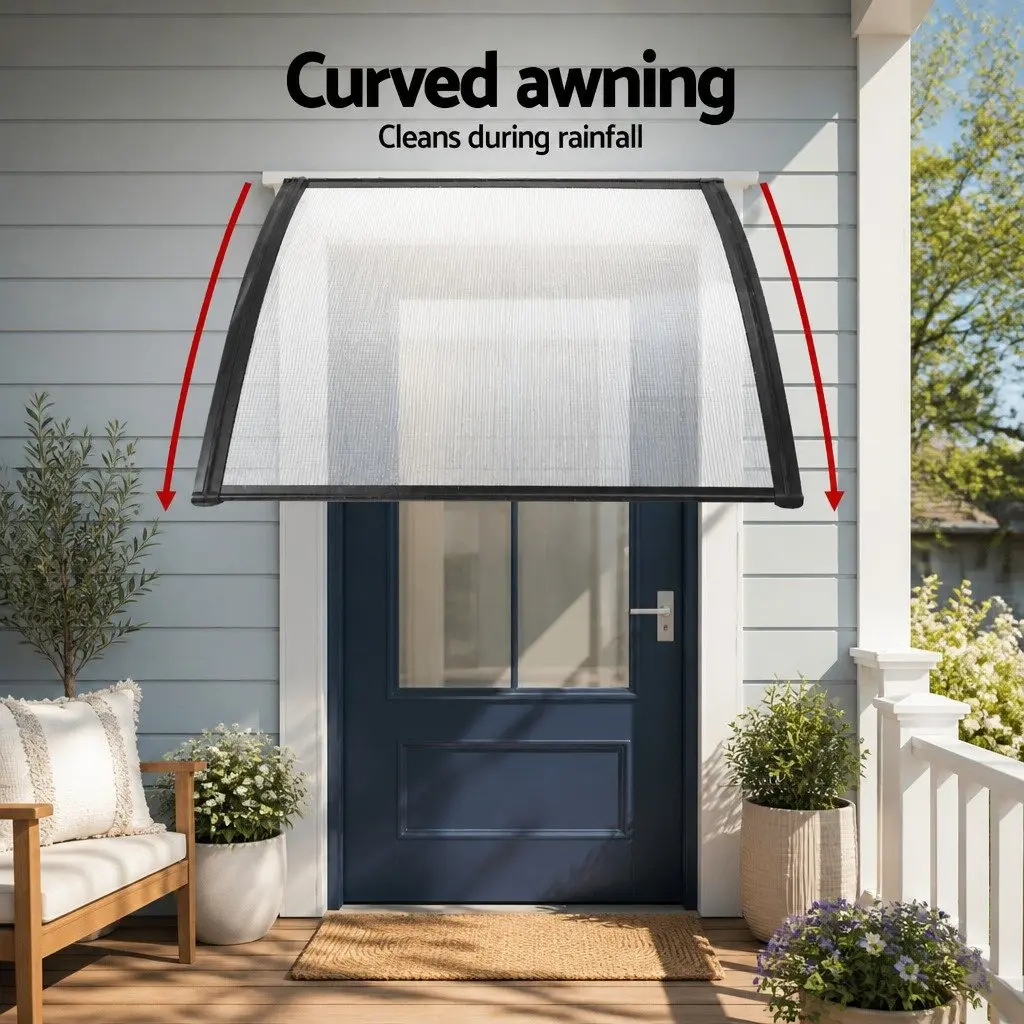 Window Door Awning Sun Rain Protection 1m x 1.2m Transparent PC Panel