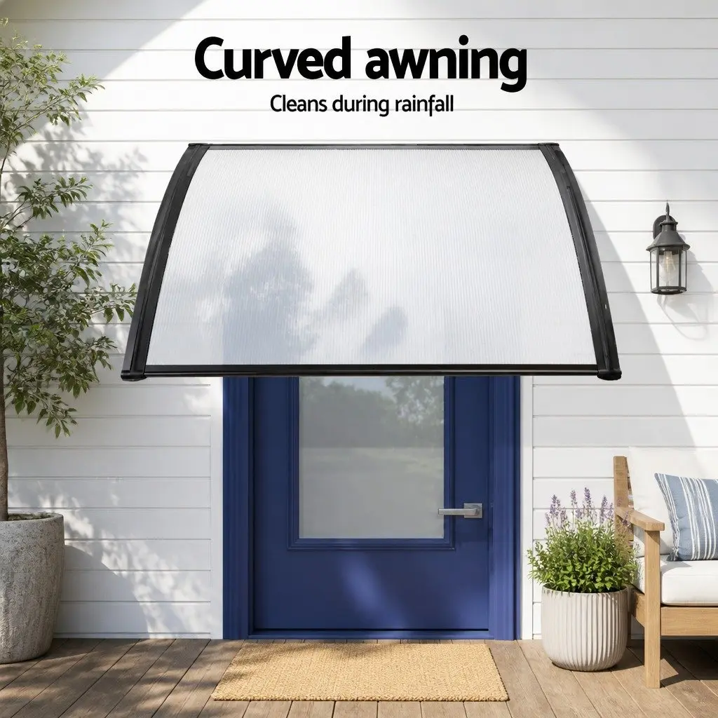 Awning Sunshade 1m x 2.4m Transparent PC Panel for Window and Door Protection