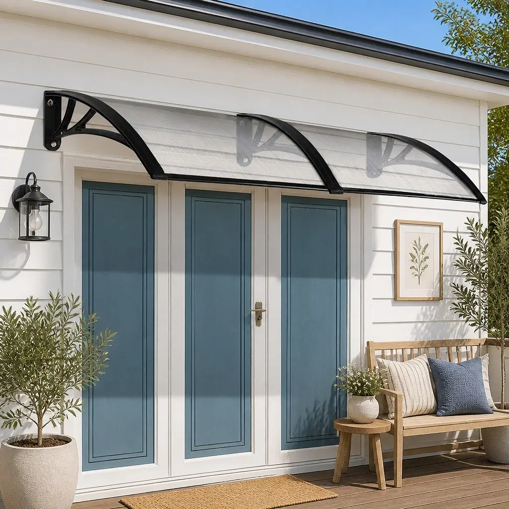 Awning Sunshade 1m x 2.4m Transparent PC Panel for Window and Door Protection