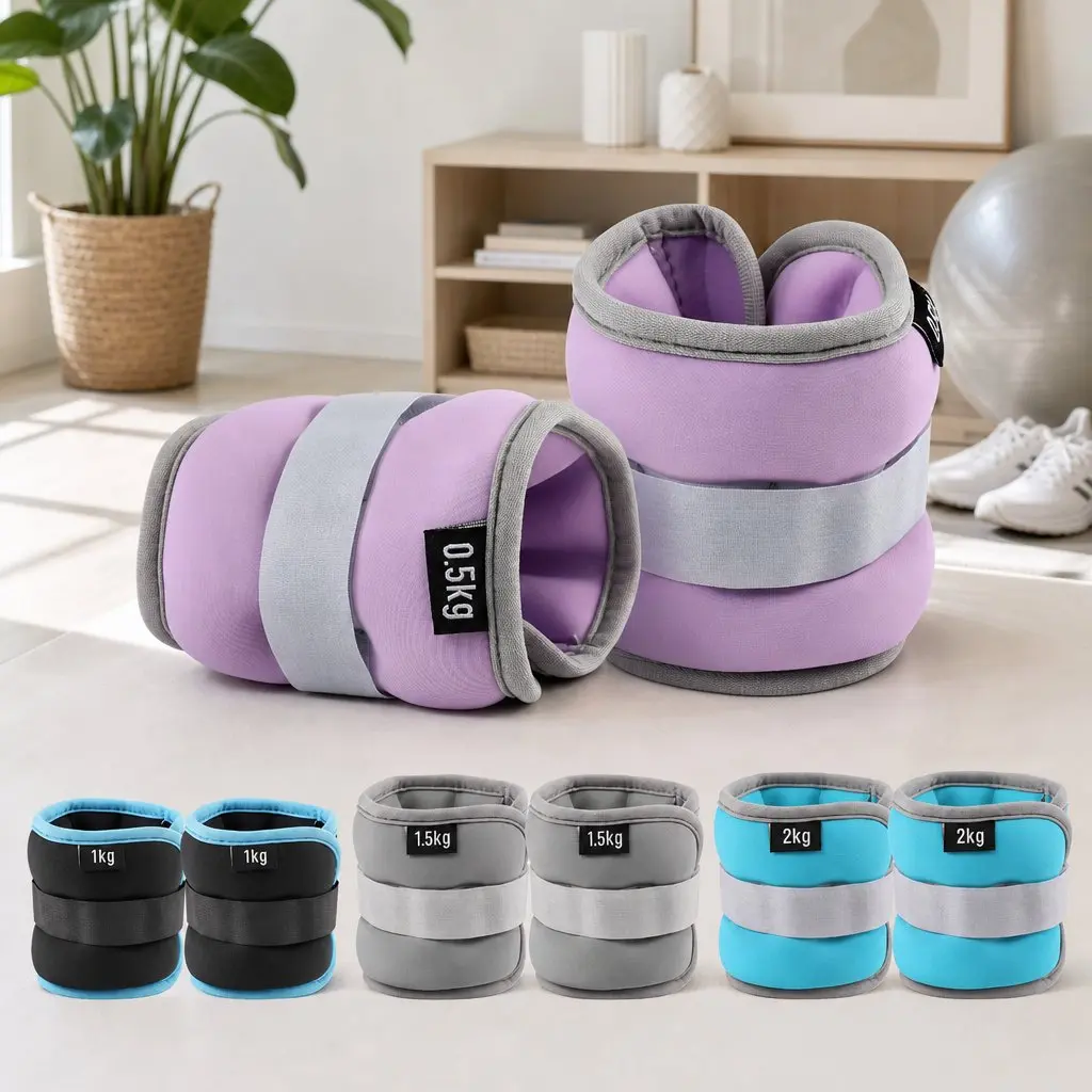 Ankle Wrist Weights Set 4 Pair Home Fitness Walking Running 1kg 2kg 3kg 4kg