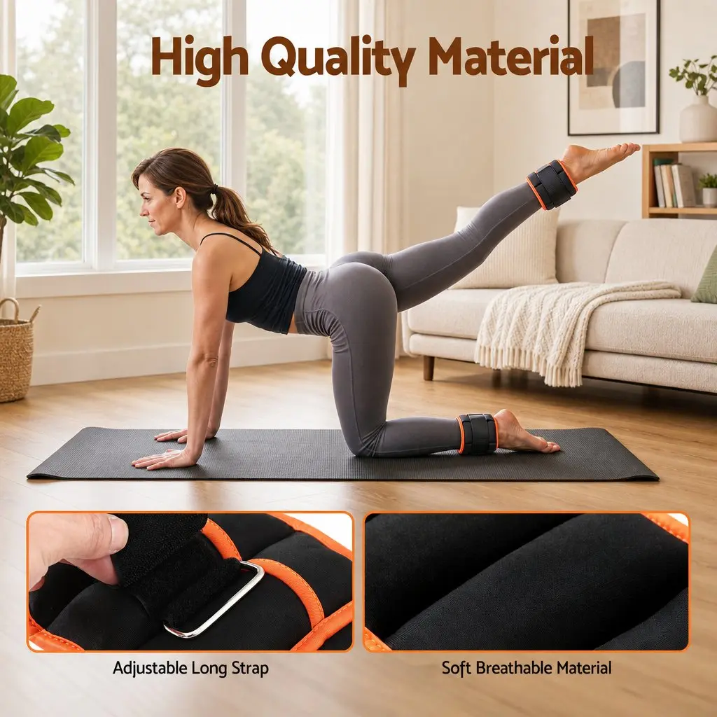 Adjustable Ankle Weights 1 Pair Removable Sandbags Wrist Leg Weights Home Gym
