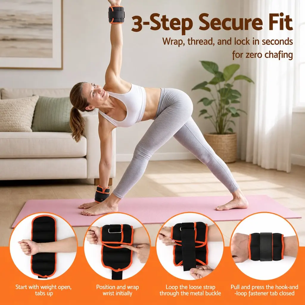 Adjustable Ankle Weights 1 Pair Removable Sandbags Wrist Leg Weights Home Gym