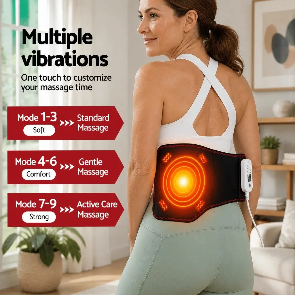 Lumbar Support Belt Back Massager with Airbag Traction Heat Vibration Relief