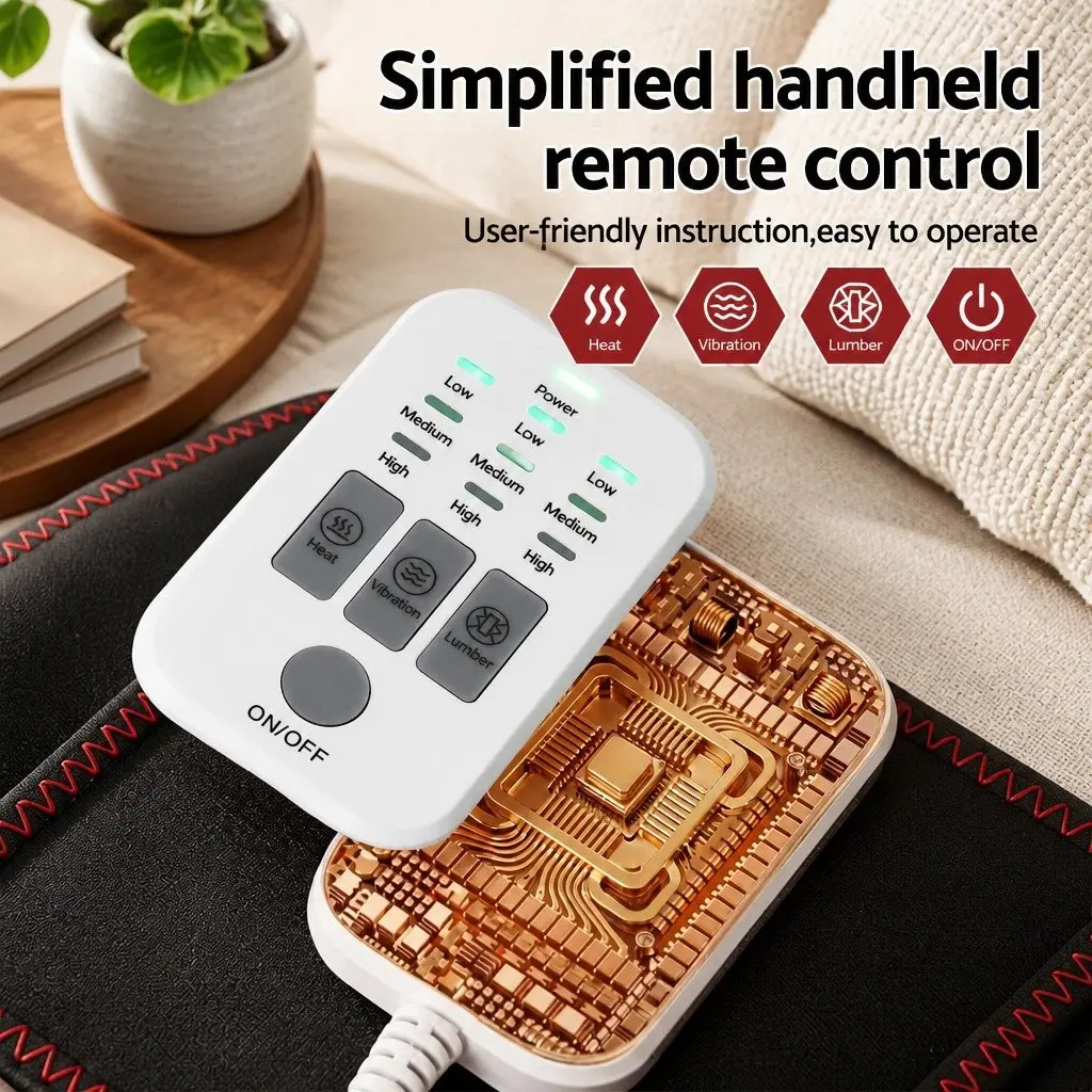 Lumbar Support Belt Back Massager with Airbag Traction Heat Vibration Relief
