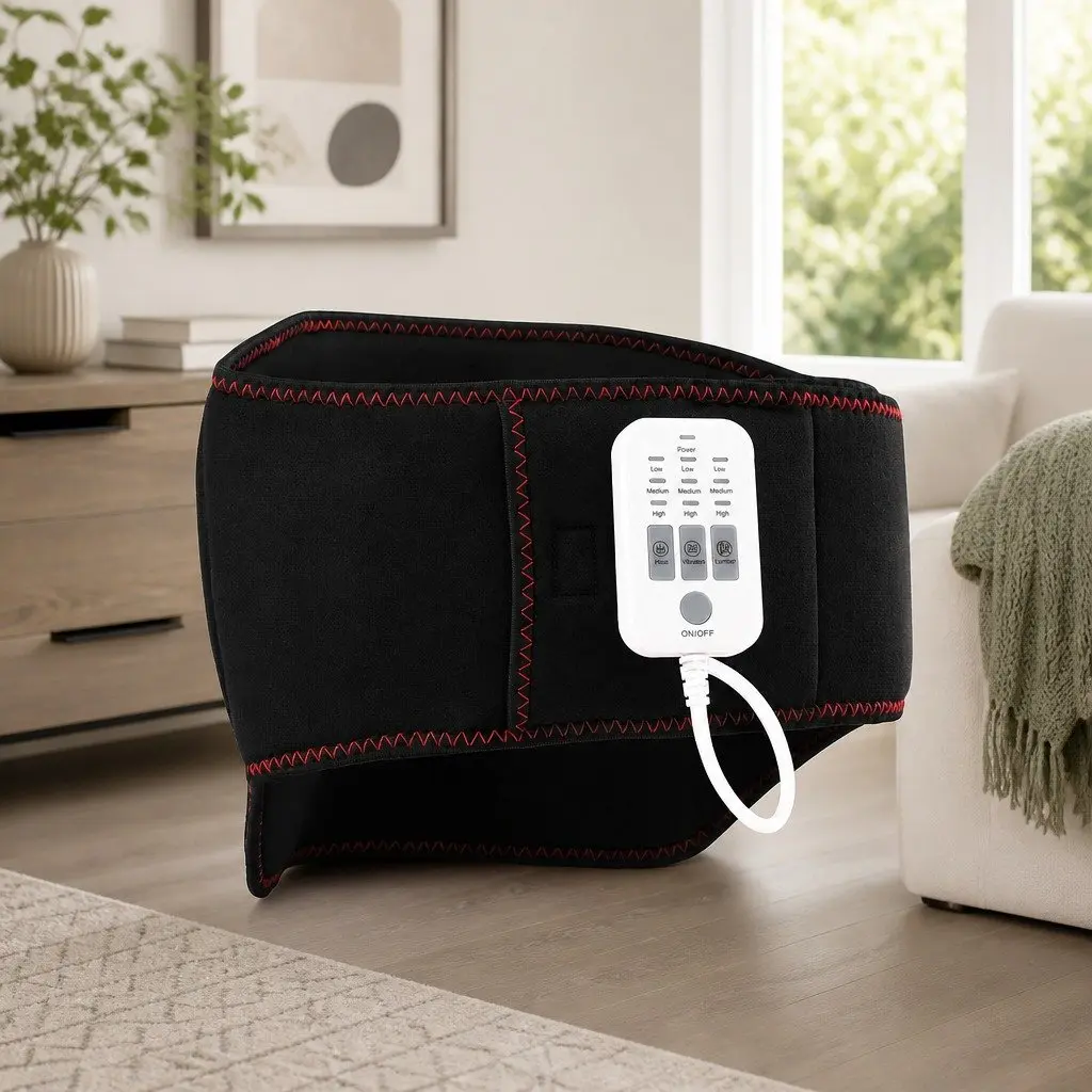 Lumbar Support Belt Back Massager with Airbag Traction Heat Vibration Relief
