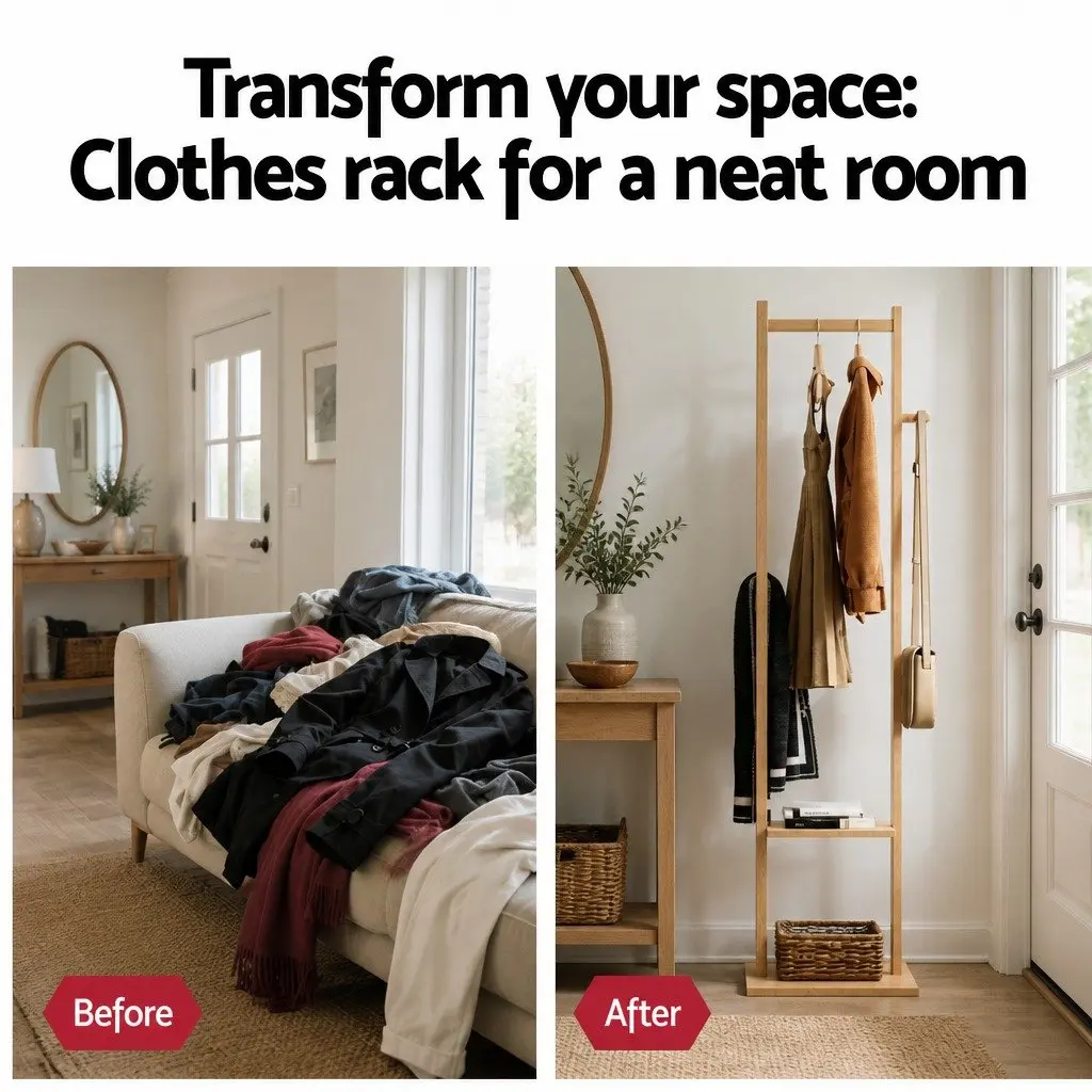 Clothes Rack Airer Coat Stand with Hanging Rail Storage Shelf Side Hook Bamboo 38cm W x 30cm D x 155cm H