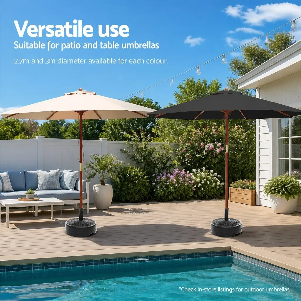 Umbrella Base Stand Fillable Water Weight 51cm Black