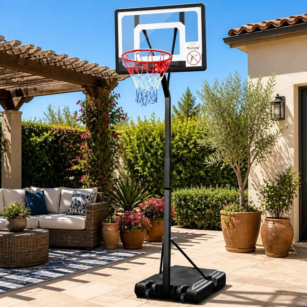 Basketball Hoop Stand System Adjustable Height 2.1m to 2.6m Portable Kids Youth Pro