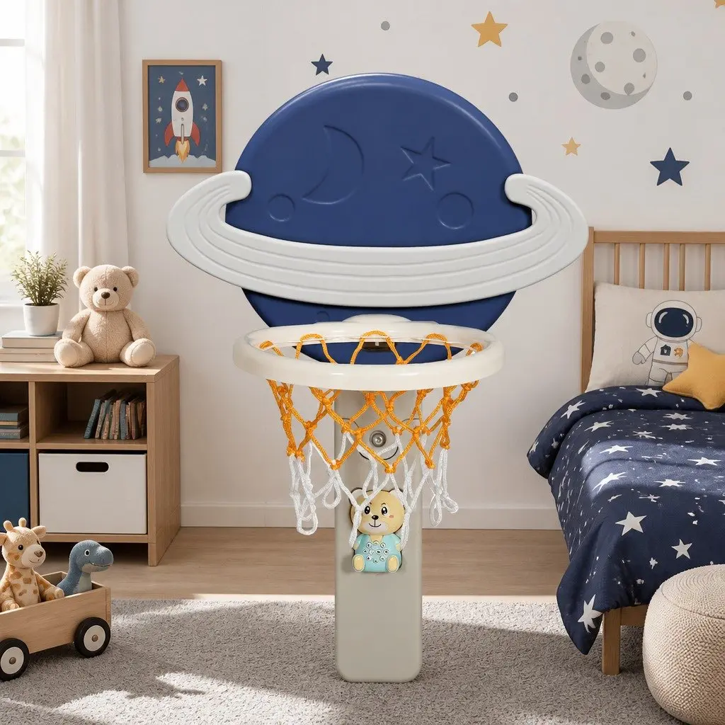 Kids Adjustable Basketball Stand 6-in-1 Activity Center