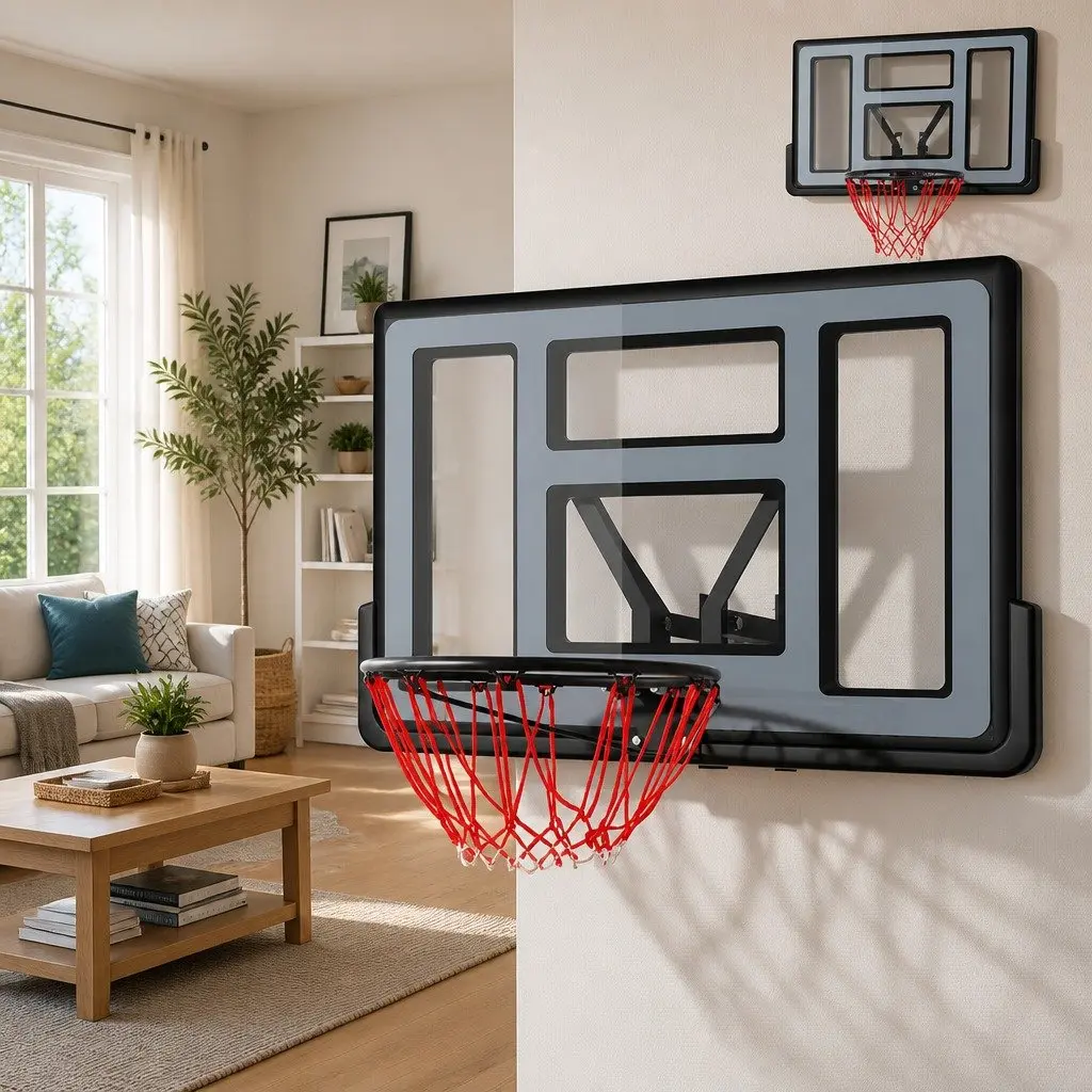 Basketball Hoop Wall Mounted Sports System 45 Inch Blue