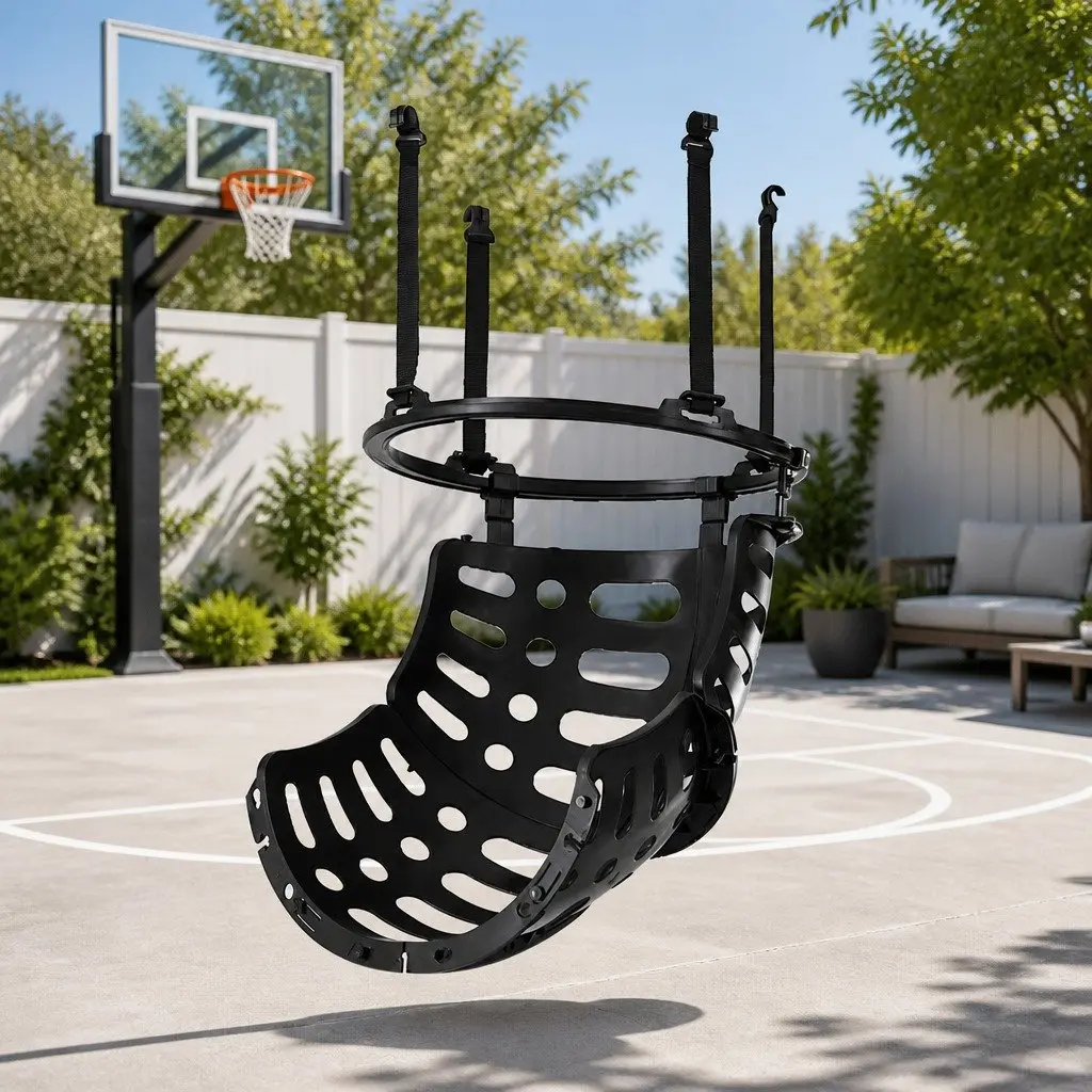 Basketball Training Attachment 360° Rebounder System Black Compatible with 38cm and 45cm Rims