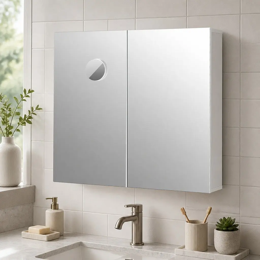 Bathroom Mirror Cabinet with Soft-Close Hinges