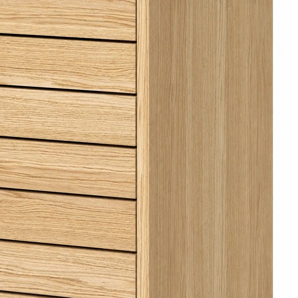 Bathroom Storage Cabinet Floor Standing Cupboard Sliding Doors Oak Organiser