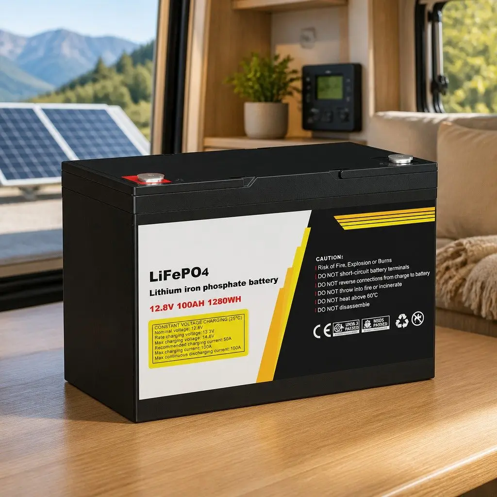 12V 100Ah Lithium LiFePO4 Deep Cycle Battery Solar Caravan Camping Power Supply