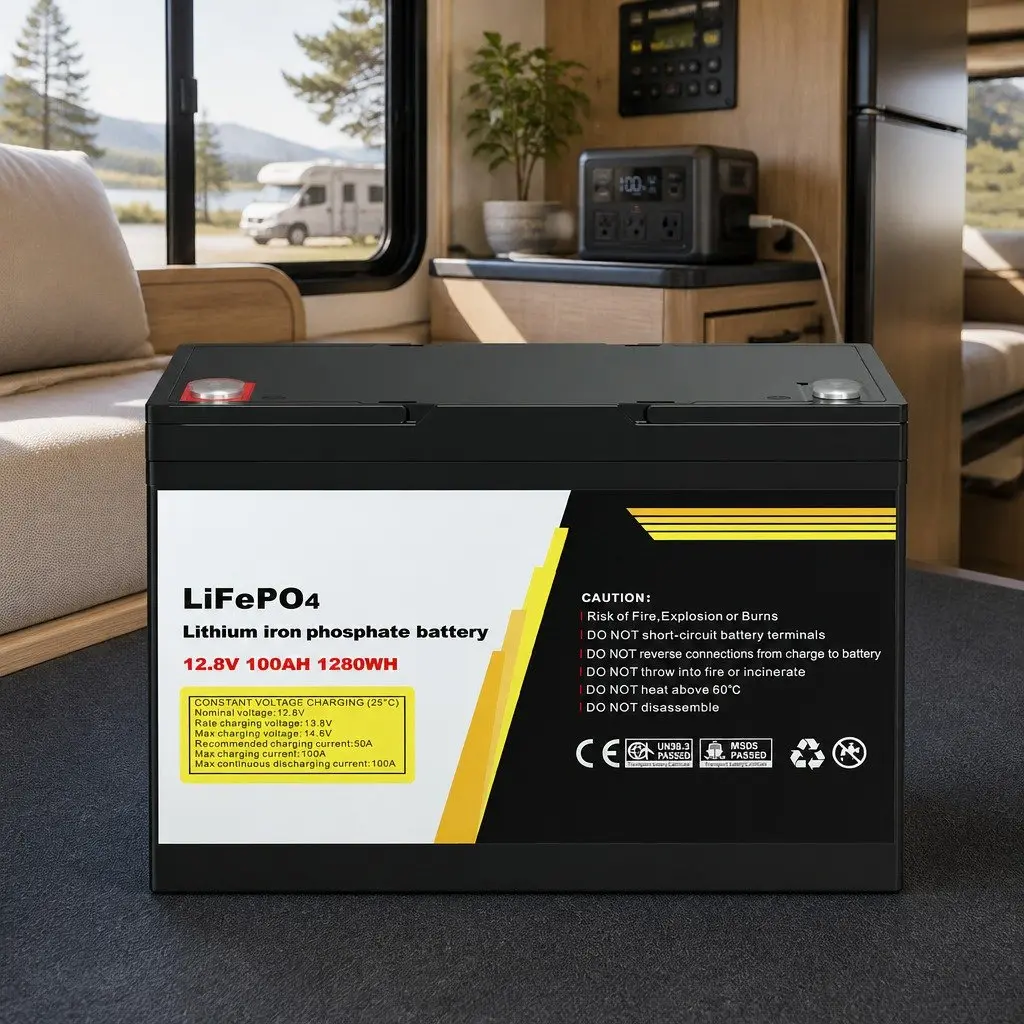 12V 100Ah Lithium LiFePO4 Deep Cycle Battery Solar Caravan Camping Power Supply
