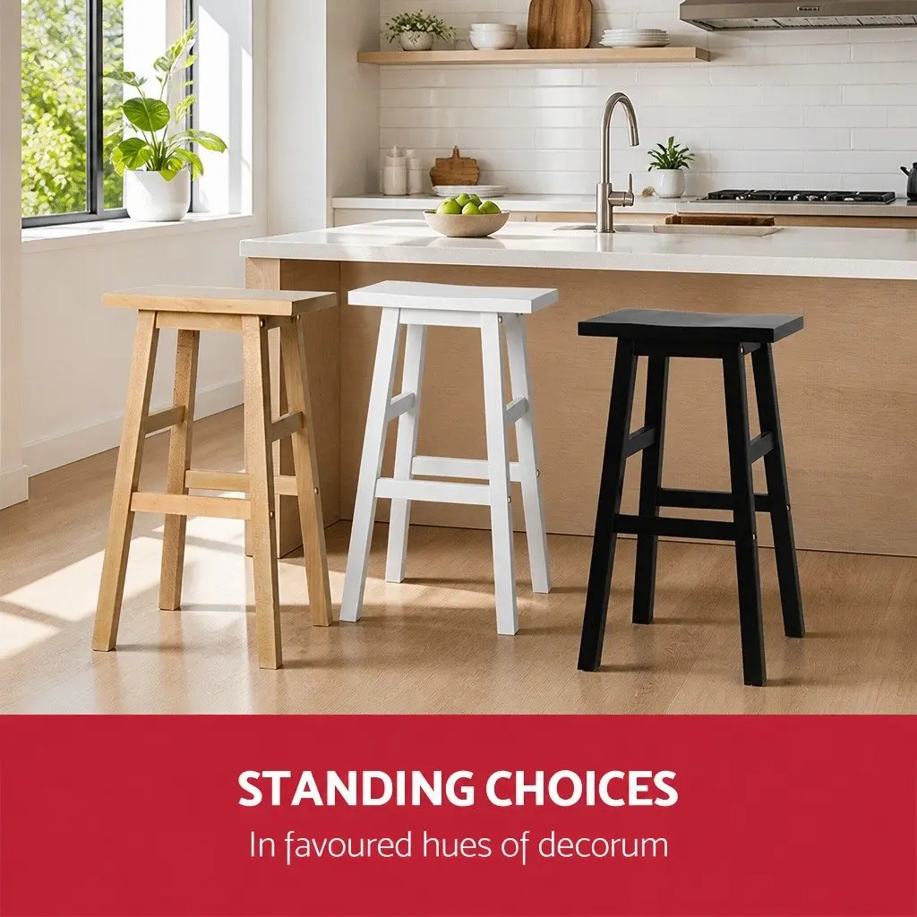 Bar Stools Kitchen Counter Wooden Chairs Natural Light Wood Tone Set 2 Piece