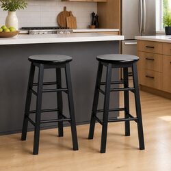 Reliable Bar Stools - Set of 2 in Black Wood