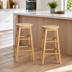 Value-Driven Wooden Bar Stools Set of 2