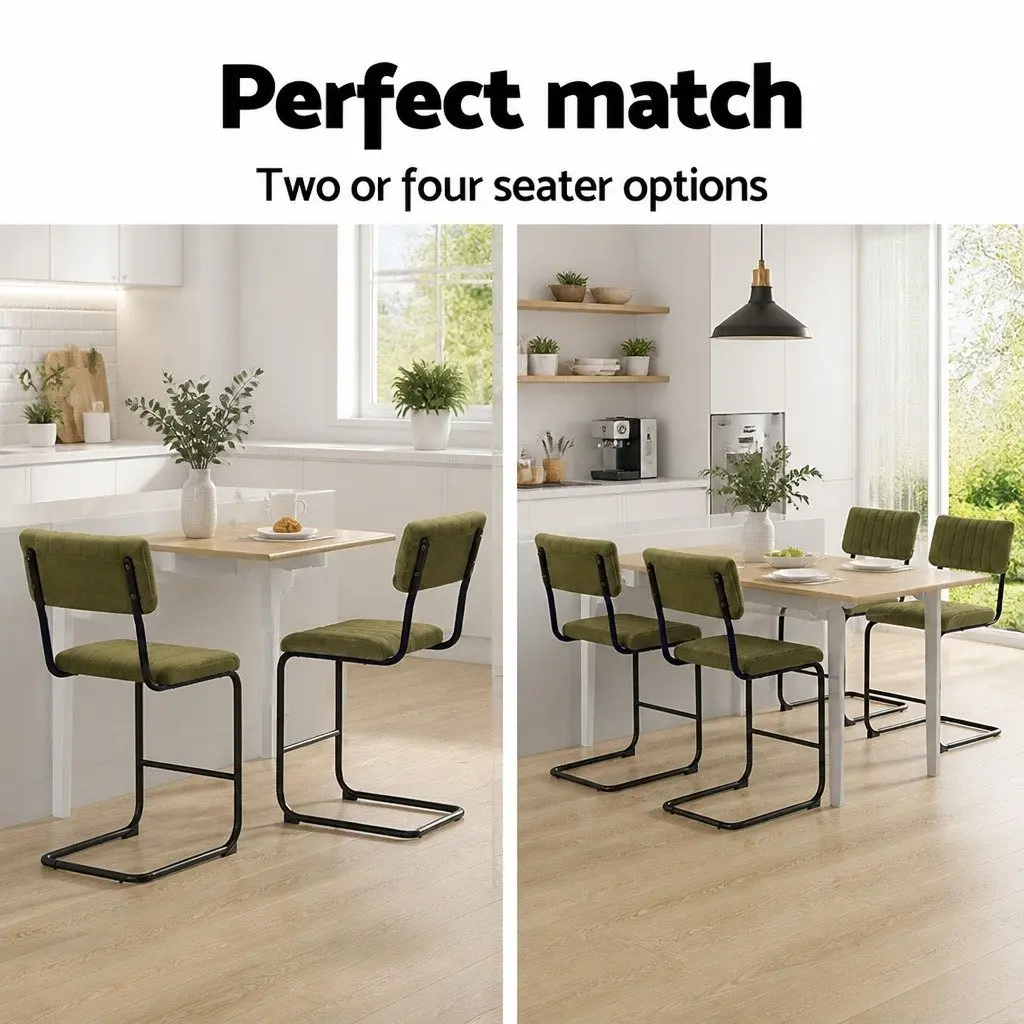 Bar Stools Velvet Chairs Green Cushioned Seat Back Support Metal Footrest Set
