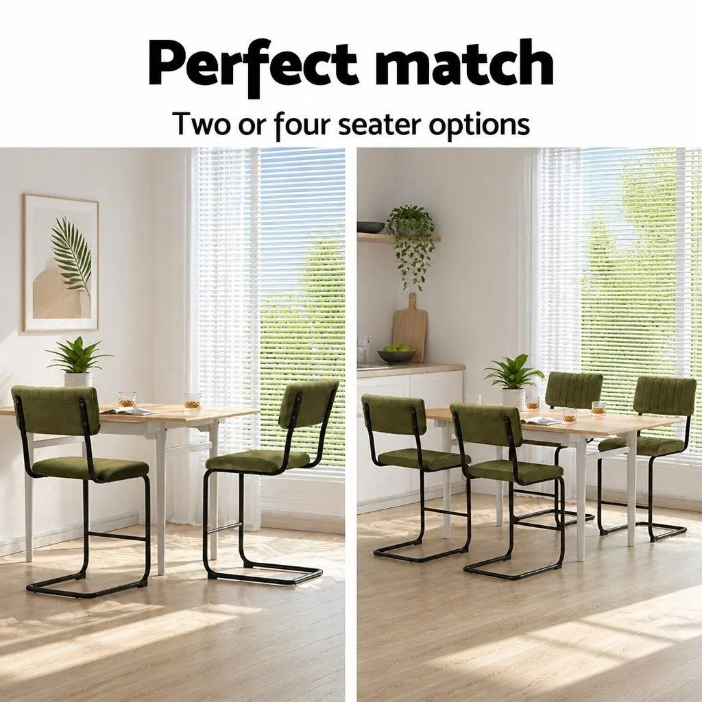 Bar Stools Green Velvet Cushioned Chairs with Back Support 65cm Height Set of 4 Metal Frame